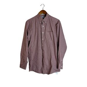 L.L. Bean red & white checkered button down shirt. Size 16